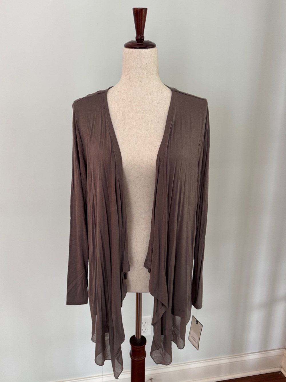 Dana Buchman Brown Lightweight Draped Cardigan